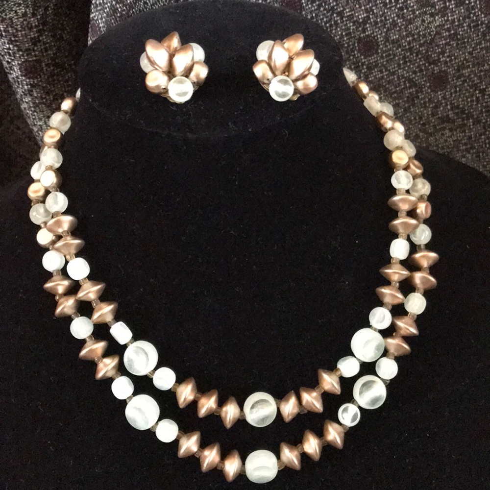 Vintage earring necklace set